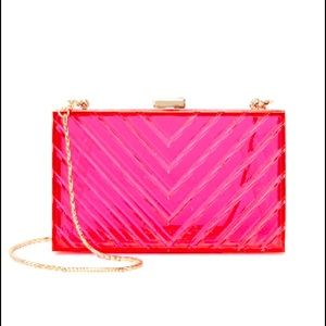 Hot pink translucent handbag